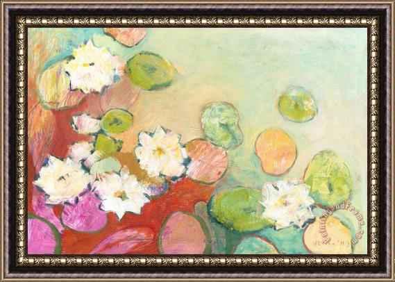 Jennifer Lommers Waterlillies at Dusk No 2 Framed Painting
