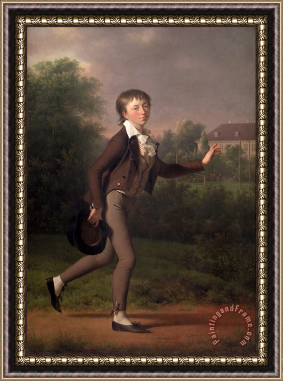 Jens Juel A Running Boy. Marcus Holst Von Schmidten Framed Painting