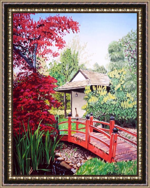 Jerome Lawrence Backyard View Framed Painting