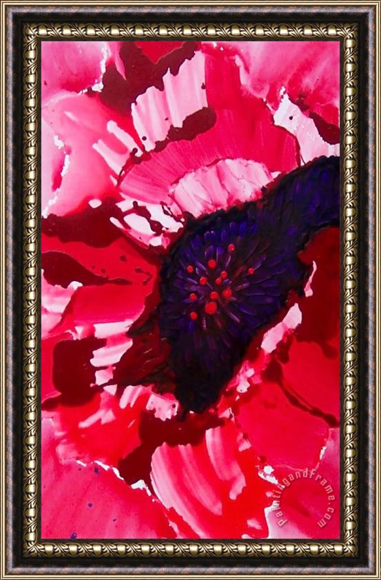 Jerome Lawrence Poppy Bloom Framed Painting