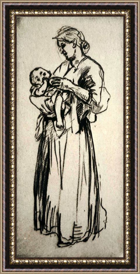 Jerome Myers Mother And Child Framed Print