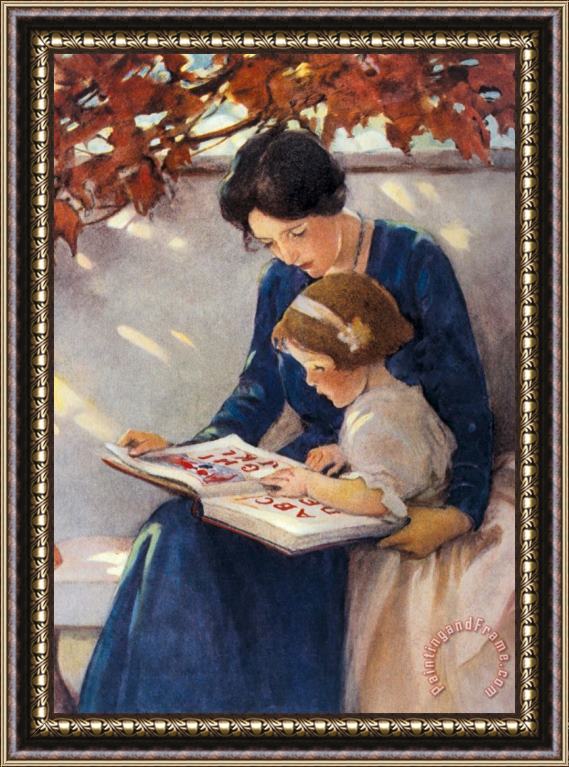 Jessie Willcox Smith Mother Helps with The Abc's Framed Painting