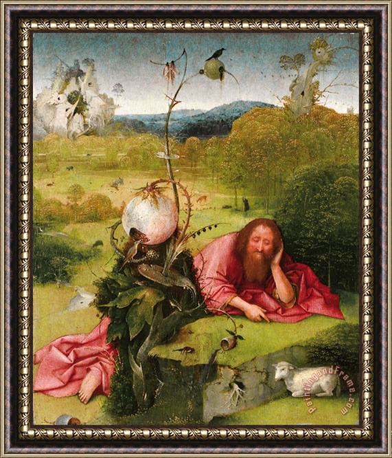 Jheronimus Bosch Saint John The Baptist in The Desert Framed Painting