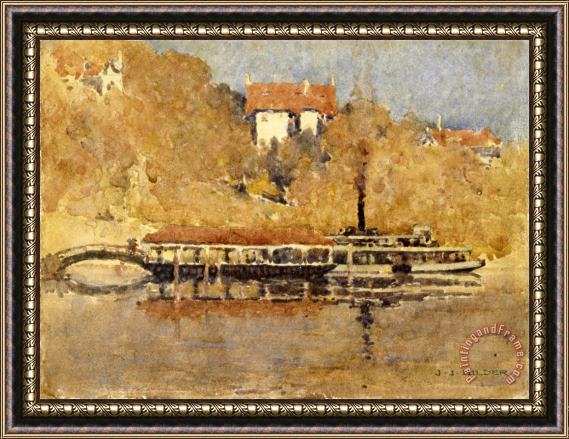 J.J. Hilder The Ferry Framed Painting