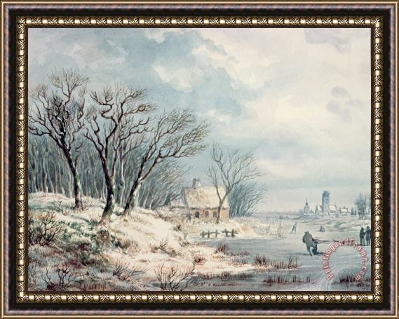 JJ Verreyt Landscape in Winter Framed Print