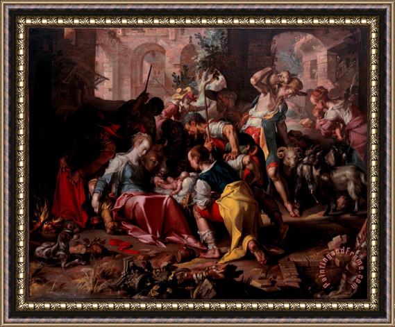 Joachim Anthonisz Wtewael The Adoration of The Shepherds Framed Painting