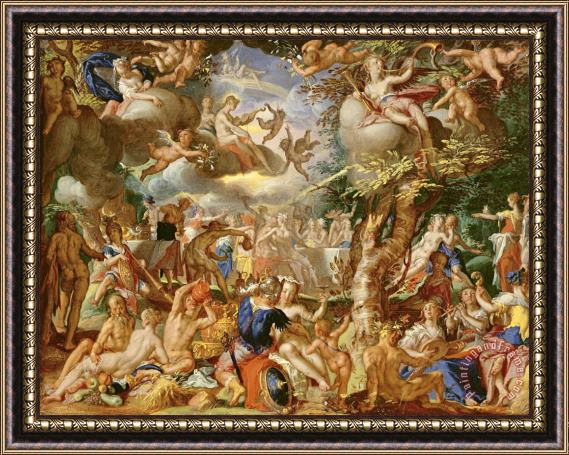 Joachim Anthonisz Wtewael The Wedding of Cupid And Psyche Framed Painting