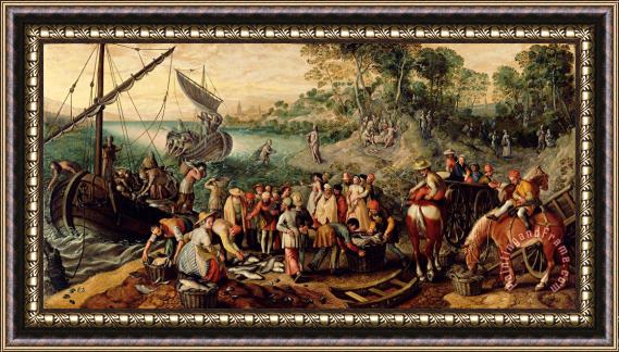 Joachim Beuckelaer The Miraculous Draught of Fishes Framed Painting