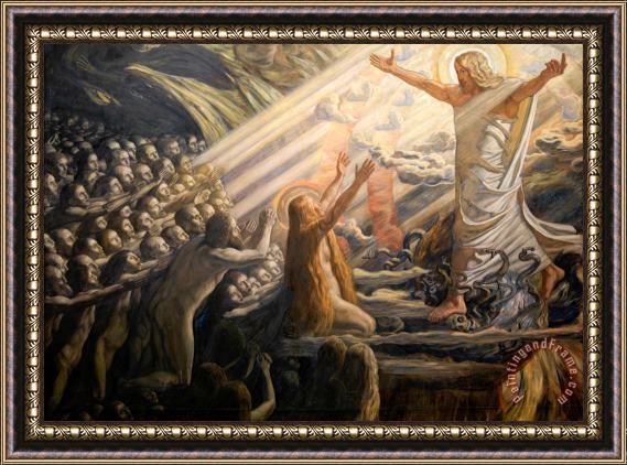 Joakim Skovgaard Christ in The Realm of The Dead Framed Painting