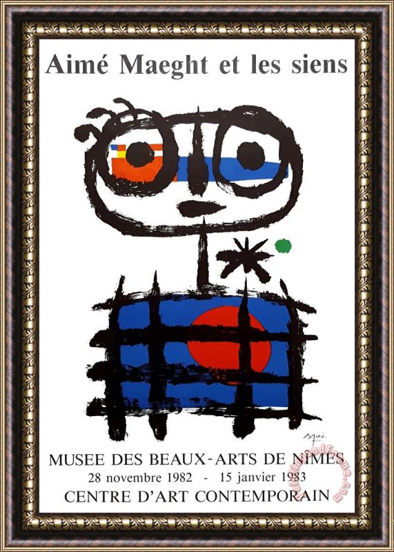 Joan Miro Aime Maeght Et Les Siens (sun Eater), 1982 Framed Print