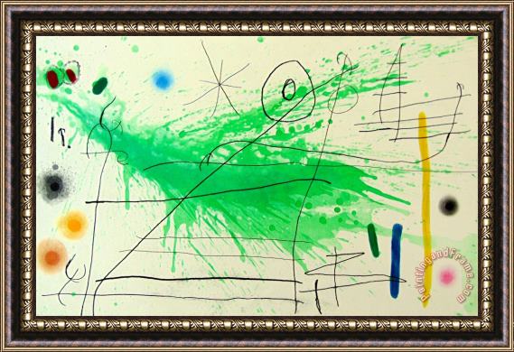 Joan Miro Composition Iii, From a Trip to The Country Partie De Campagne Iii, 1967 Framed Painting