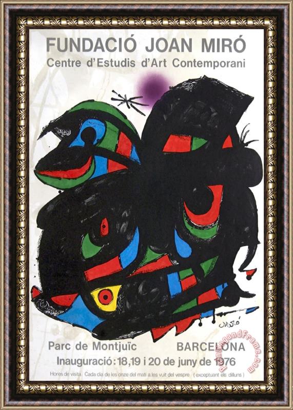 Joan Miro Fundacio Joan Miro 1976 Framed Painting