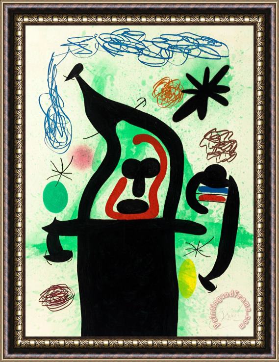 Joan Miro La Harpie, 1969 Framed Painting