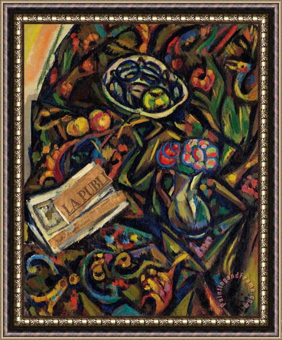 Joan Miro La Publicitat Et Le Vase De Fleurs, 1929 Framed Print