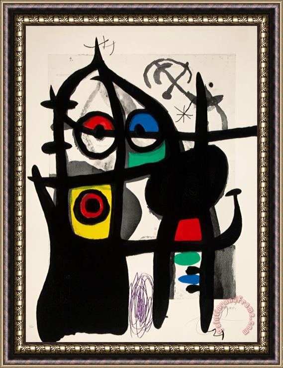 Joan Miro Le Captive, 1969 Framed Print