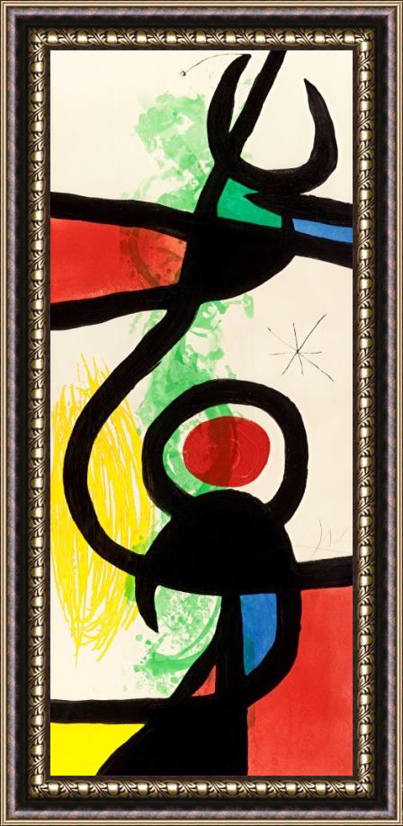 Joan Miro Les Grandes Manoeuvres, 1973 Framed Painting