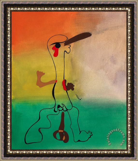 Joan Miro Personnage, 1935 Framed Painting