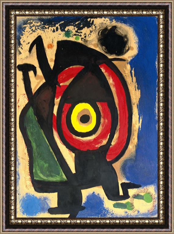 Joan Miro Personnage, 1976 Framed Painting