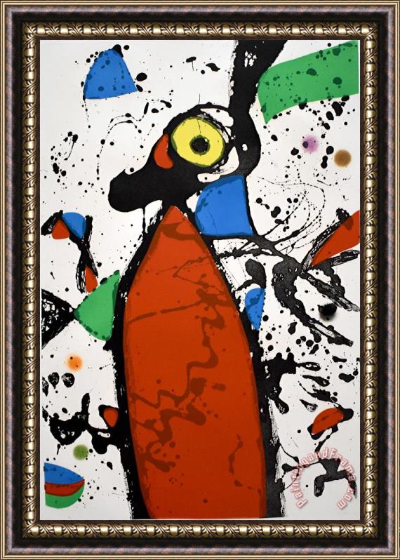 Joan Miro Red Mouse with Mantilla Souris Rouge a La Mantille, 1975 Framed Print