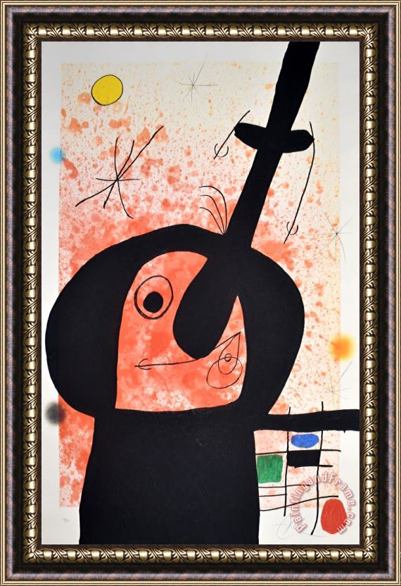 Joan Miro The Great Thinker Le Penseur Puissant, 1969 Framed Painting