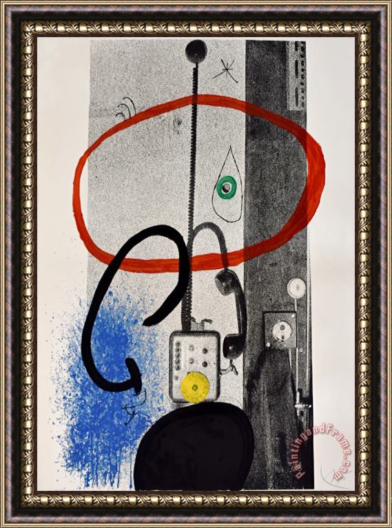 Joan Miro The Night Guardian Le Gardien De Nuit, 1971 Framed Painting
