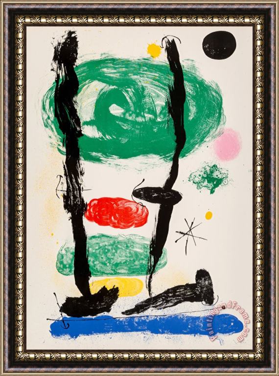 Joan Miro The Watchers, 1964 Framed Painting