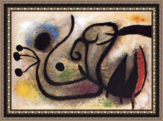 Joan Miro Unknown Title Framed Painting