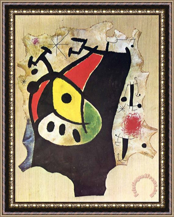Joan Miro Woman in The Night, 1967 Framed Painting