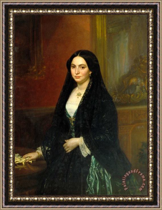Joaquim Espalter Portrait of Senyora Espalter Framed Painting