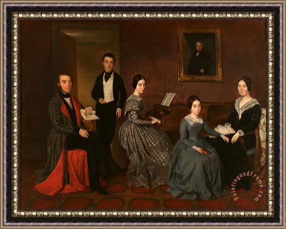 Joaquin Espalter The Family of Jorge Flaquer Framed Painting