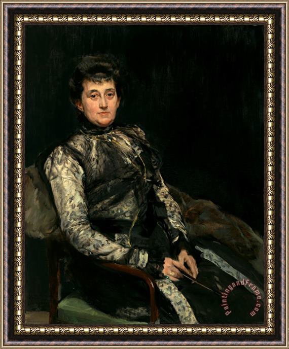 Joaquin Sorolla y Bastida Portrait of Maria Teresa Moret Y Remisa, Senora De Beruete Framed Painting