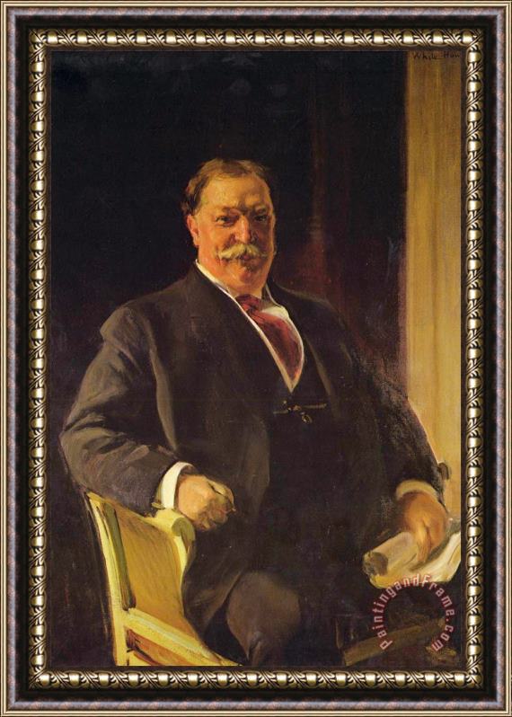 Joaquin Sorolla y Bastida Portrait of Mr. Taft, President of The United States Framed Painting