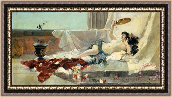 Joaquin Sorolla y Bastida Woman Undressed Framed Painting