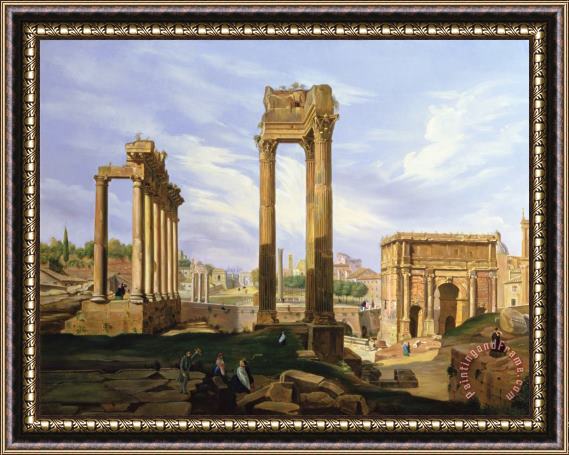 Jodocus Sebasiaen Adeele View of the Roman Forum Framed Painting