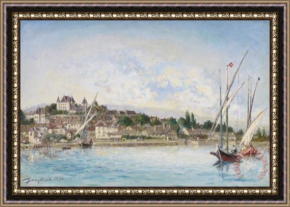 Johan Barthold Jongkind Landscape From Lake Leman To Nyon Framed Painting