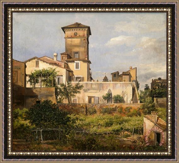 Johan Christian Dahl Scene From The Villa Malta Framed Print
