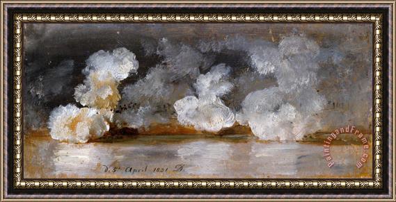 Johan Christian Dahl Smoke From Cannon Shots Framed Painting