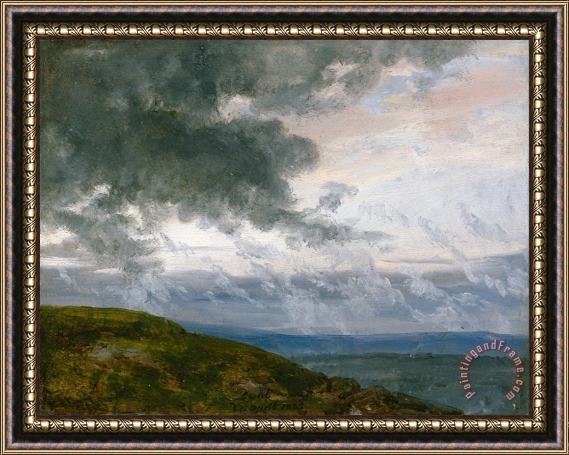 Johan Christian Dahl Study of Drifting Clouds Framed Painting