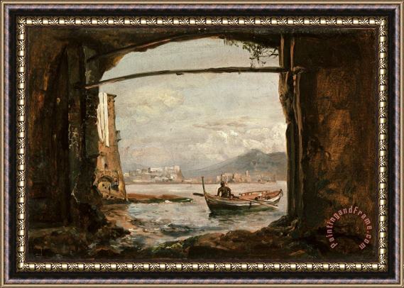 Johan Christian Dahl View From a Grotto Near Posillipo Framed Painting