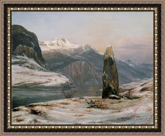 Johan Christian Dahl Winter at The Sognefjord Framed Painting