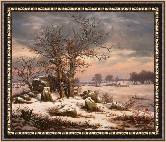 Johan Christian Dahl Winter Landscape Near Vordingborg, Denmark Framed Painting