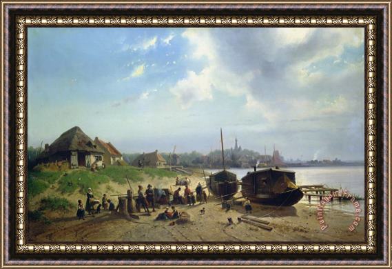 Johan Gerard Smits View of the Dutch Coast Framed Painting