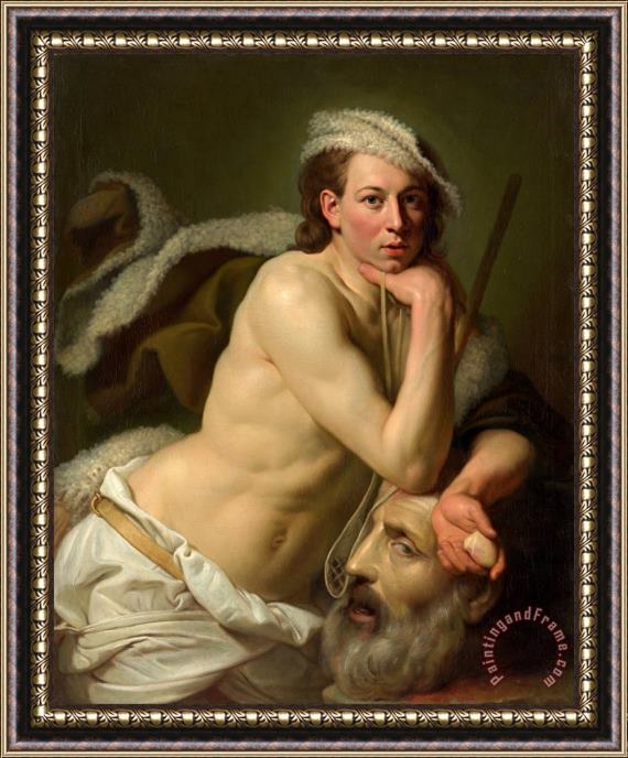 Johan Joseph Zoffany Self Portrait As David with The Head of Goliath Framed Print