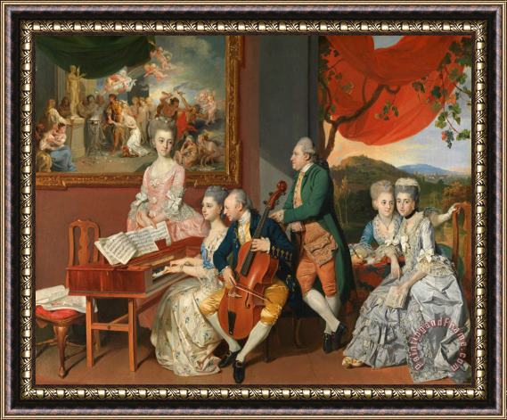 Johan Joseph Zoffany The Gore Family with George, 3rd Earl Cowper Framed Painting