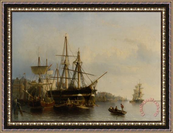 Johann Adolphe Rust In The Harbor Framed Print