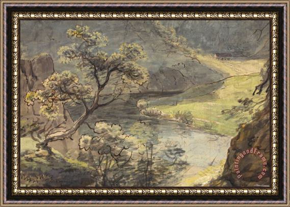 Johann Georg von Dillis  River Landscape Framed Print