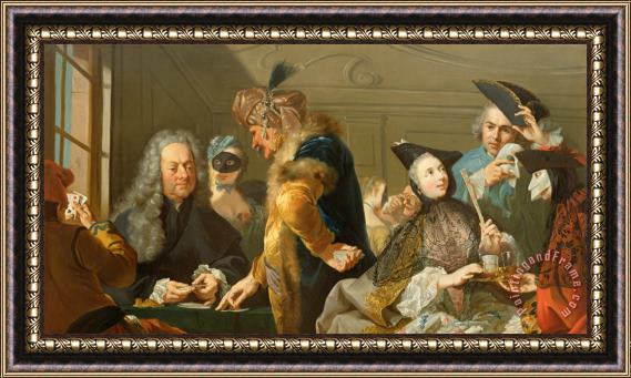 Johann Heinrich Tischbein Gamblers In The Foyer Framed Painting