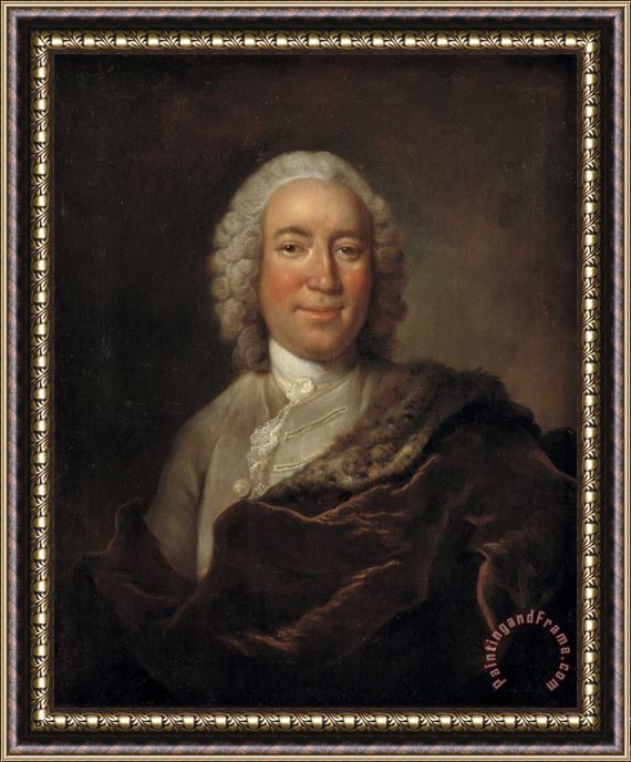 Johann Salomon Wahl Gerhard Morell, Keeper of The Royal Danish Kunstkammer Framed Painting