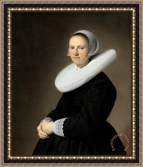Johannes Cornelisz. Verspronck Portrait of Adriana Croes Framed Painting