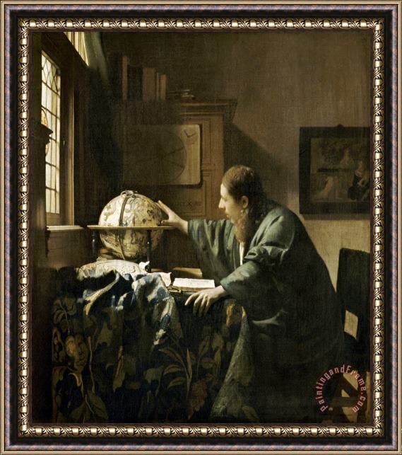 Johannes Vermeer L'astronome Dit Aussi L'astrologue Framed Painting